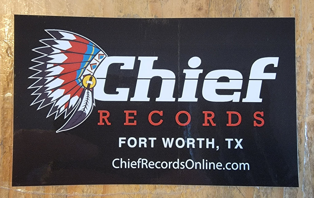 Black Rectangular Chief Records Sticker | Chief Records Online