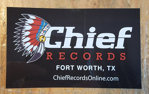 Black Rectangular Chief Records Sticker