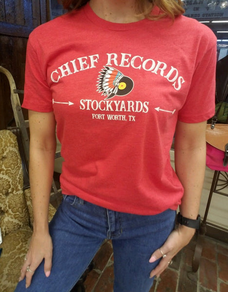 Chief Records Red "Stockyards" Tee
