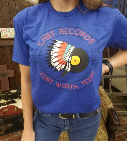 Chief Records Blue "Circle Logo" Tee
